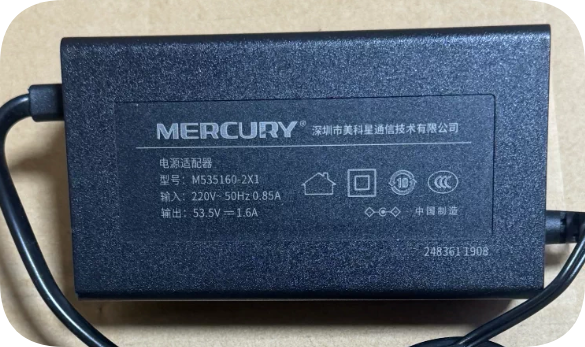 *Brand NEW* Model M535160-2X1 53.5V 1.6A MERCURY PoE Switch Power Adapter Power Supply